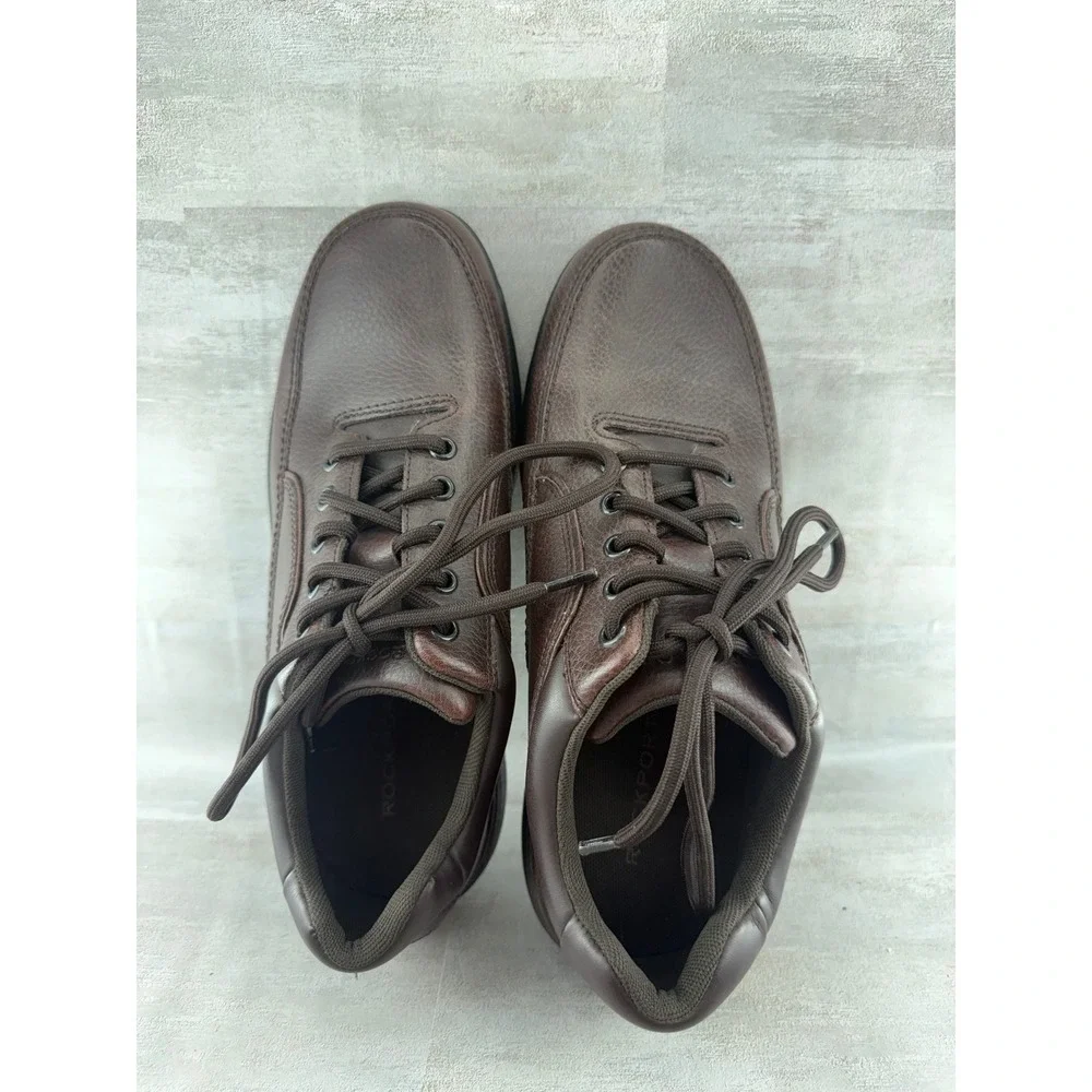 Rockport World Tour Classic Men Dark Brown Leather Walking Shoes K71201 Sz 8W